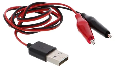 Produktbild von Adapterkabel USB-A auf Krokodilklemme, 5V 60cm