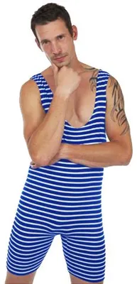 Immagine prodotto di Costume da bagno uomo retrò blu/bianco XXXL