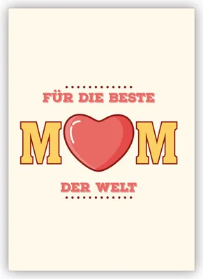 Produktbild von 4x Tolle Retro Glückwunschkarte zum Muttertag, Geburtstagskarte, Weihnachtskarte: Für die beste Mom der Welt