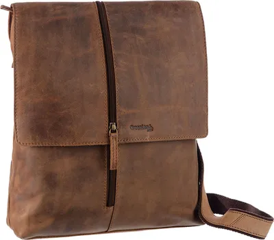 Produktbild von GreenLand Nature Leder Umhängetasche Schultertasche Monte Crossbody Bag Brown braun