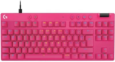 Obrázok produktu pre Herná klávesnica Logitech G Pro X TKL Rapid, káblová, AZERTY, magnetické spínače, RGB, ružová