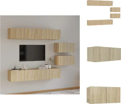 Produktbild von vidaXL 6-tlg. TV-Schrank-Set Sonoma-Eiche Holzwerkstoff -  TV-Möbel