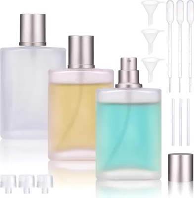 Produktbild von VD WEIDE ENTERPRISE - 50 ml Parfumverstuiver - Set von 3 Stück mit nachfüllbarem Reiseparfumhalter, Trichterpipetten - Ideal für unterwegs und zu Hause.