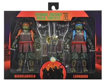 Productafbeelding van Ninja Turtles 3: Teenage Mutant Leonardo & Michelangelo set, 2 figuren, 18 cm
