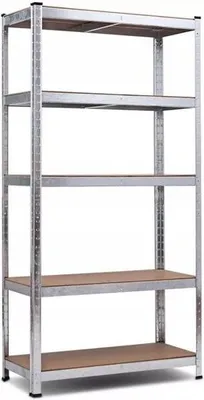 Produktbild von MEDAS PRO - Metallisches 3-in-1 Lagerregal, Regale für Kellerraum, Abstellraum Regal, Garage und Abstellkammer, Schwerlastregal - Maße 150x75x30, mit 5 MDF-Regalböden, Verzinkter Stahlrahmen