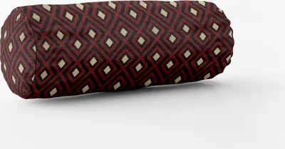 Produktbild von SCHÖNER LEBEN. Kissenhülle Art Deco Rauten Retro rot schwarz gold Größe 15x40cm (ØxB) Nackenrolle 15x40cm (ØxB) Nackenrolle Größe