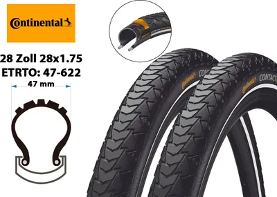 Produktbild von 2 Stück 28 Zoll Continental Contact Plus Reifen 47-622 Reflex E-50