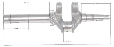 Obrázok produktu pre Kľukový hriadeľ Zongshen Xp200A 6,5Hp 25Mm 70Mm 100058893