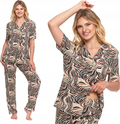 Produktbild von DAMEN-PYJAMAS Zweiteiliger Pyjama mit Muster und langen Ärmeln, bequem, MORAJ 3XL
