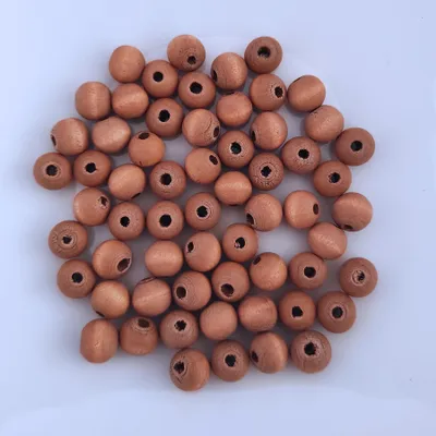 Image de Perles en bois rondes, 60 pièces, 10 mm, naturelles