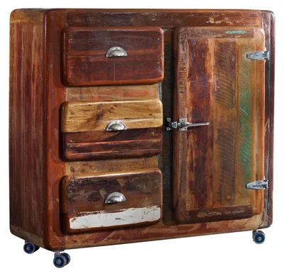 Immagine prodotto di MASSIVMOEBEL24 | FREEZY #08 Comó in legno riciclato - laccato / multicolore 100x40x90