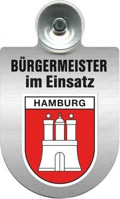 Produktbild von Einsatzschild Windschutzscheibe incl. Saugnapf - Bürgermeister im Einsatz - 309395 - incl. Regionen nach Wahl Color - Region Hamburg