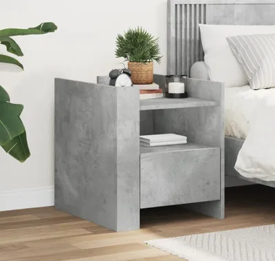 Immagine prodotto di vidaXL Comodino grigio cemento 45x50x50 cm materiale a base di legno