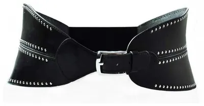 Produktbild von Damen Nieten Gürtel Stretchgürtel Breiter Hüftgürtel Taillengürtel in schwarz 75 bis 90 Schwarz 75-90 cm