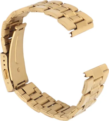 Produktbild von Edelstahl Uhrenarmband Schnellspanner Doppelschloss Schnalle Ersatz Metall Uhrenarmband Armband für Männer Frauen Gold 22mm/0.9in