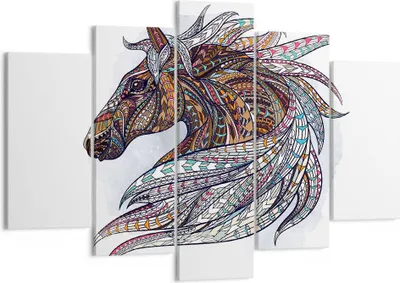 Produktbild von Bild auf Leinwand - Leinwandbild - Pferd Eleganz Grafik Kopf - 150x100cm - Wand Bild - Wanddeko - Leinwanddruck - Bilder - Kunstdruck - Wanddekoration - Leinwand bilder - Wandkunst - EA150x100-3088