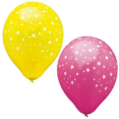 Produktbild von 15 Luftballons Ø 29 cm farbig sortiert "Stars"