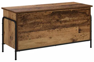 Productafbeelding van Opbergbox van gerecycled hout, 80 x 40 x 49,5 cm, houtvezel