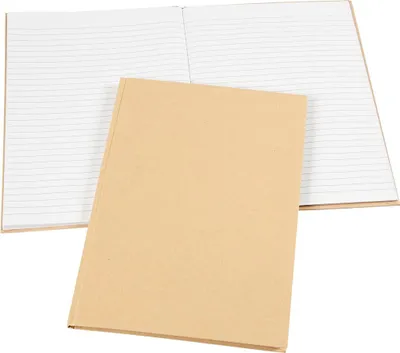 Immagine prodotto di Taccuino A4 con copertina rigida in carta naturale, marrone, 80 fogli, a righe