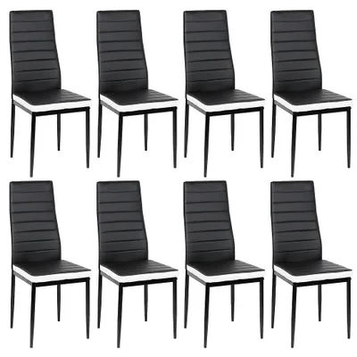 Productafbeelding van Eetkamerstoel - Stoel - Kuipstoel - Keukenstoel - Eetkamerstoelen - Set Van 8 - Kunstleer Bekleding