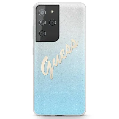Obrázek produktu pro Guess pro Samsung S21 Ultra ochranný kryt kryt mobilního telefonu Glitter Case Hardcase Glitter Gradient Script