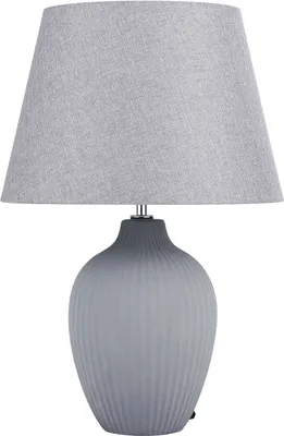 Produktbild von BELIANI Tischlampe Grau Keramik 52 cm Stoffschirm Vasenform Kabel mit Schalter Retro-Stil