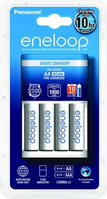 Produktbild von Panasonic Basic Charger Ladegerät BQ-CC51E mit 4x eneloop AA BK-3MCCE Akkus