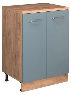 Produktbild von Küchenschrank für Dachschrägen Vicco R-Line Blau-Grau 60 cm ohne Schräge mit 2 Türen, Model 61763
