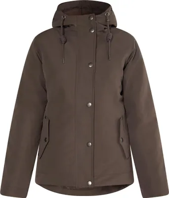Produktbild von Damen Jacke aus 100 % Polyester braun Größe S mit Kapuze und verdecktem Reißverschluss