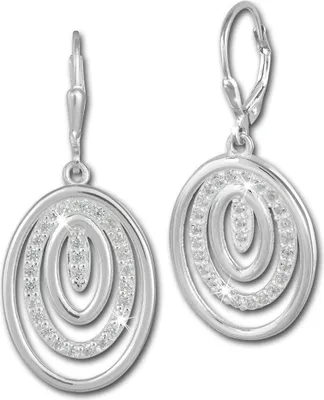 Produktbild von SilberDream Ohrhänger für Damen Silber weiß Oval Zirkonia Ohrringe SDO364S