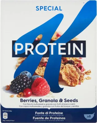 Produktbild von Kellogg's Special K Protein Frutti di Bosco Cereals Mehrkornflocken mit Beeren 320g Mehrkorn- und Weizenflocken Getreideflocken mit Hafer Roggen Samen und gefriergetrocknete Früchte
