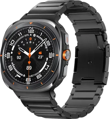 Produktbild von Bandz Titanium Link Armband 'Classic' - passend für Samsung Galaxy Watch Ultra / Ultra 2025 - inklusive Uhrenkürzungsset (schwarz)