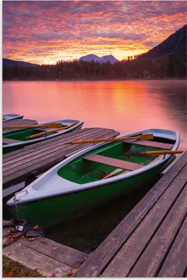 Produktbild von ARTland Wandbild Alu für Innen & Outdoor Sonnenaufgang am Hintersee Größe: 60x90 cm
