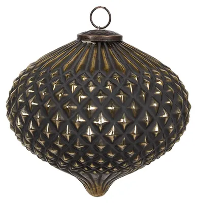 Image de Clayre & Eef Boule de Noël Ø 10x13 cm Noir Verre