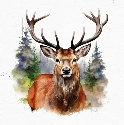 Produktbild von 20 Servietten Cabeza de Venado - Hirsch vor Wald 33x33cm