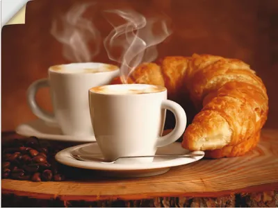 Produktbild von ARTland Wandbild, selbstklebend Cappuccino & Croissant Größe: 60x45 cm