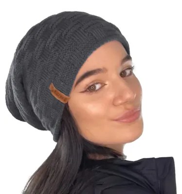 Imagen del producto de TOSKATOK® Gorro de punto grueso y texturizado, estilo slouch, para mujer, hombre y uni, ideal para el invierno