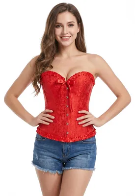 Produktbild von Rotes Spitzenkorsett für Damen - L (42-44)