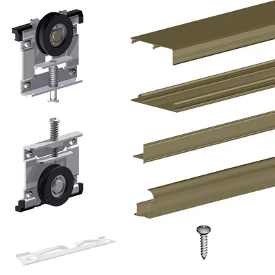 Zdjęcie produktu dla System do drzwi przesuwnych w szafie SLID’UP 220 na 3 skrzydła, grubość drzwi 18 mm, długość prowadnicy 270 cm, kolor ol