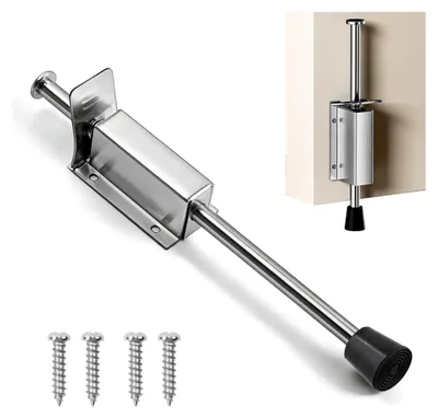 Produktbild von Bodentürfeststeller 250 mm, Türhalter mit Fußbedienung, Türstopper zum Anschrauben aus Edelstahl für Innen- und Außentüren