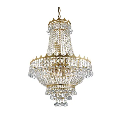 Obrázek produktu pro Klasický lustr Versailles Steel Gold Crystal 9 světel E14