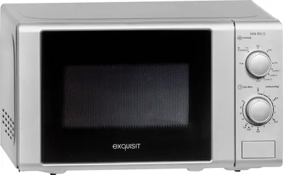 Zdjęcie produktu dla Exquisit MW 802 G, Blat, 20 l, 2050 W, obrotowy, Srebrny