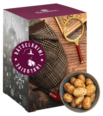 Produktbild von Corasol Snack & Krimi Adventskalender mit Nüssen, Snacks, Schokolade & Krimi-Rätsel Booklet: Wo ist Lord Edgerton? (680 g)