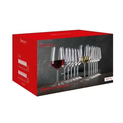 Produktbild von Spiegelau Style Gläser Set, 12-tlg., Rotweinglas, Weißweinglas, Weinglas, Kristallglas, 4670194