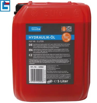Produktbild von Güde Hydraulik-Öl 5 l, für alle gängigen Hydraulikholzspalter