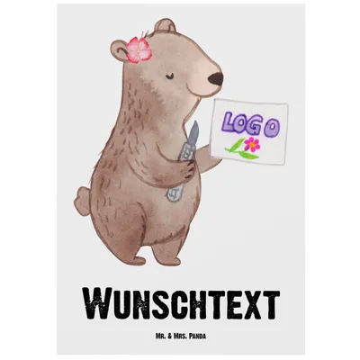 Produktbild von Mr. & Mrs. Panda Personalisierte Postkarte Werbetechnikerin mit Herz - Weiß - Personalisierte Geschenke, Geschenk, Danke, Einladung mit Namen, Grußkarte mit Namen