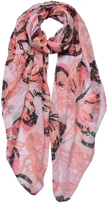 Produktbild von Clayre & Eef Gemusterter Damenschal 90x180 cm Rosa Synthetisch