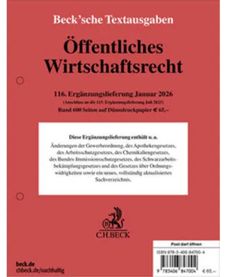 Produktbild von Öffentliches Wirtschaftsrecht 116. Ergänzungslieferung