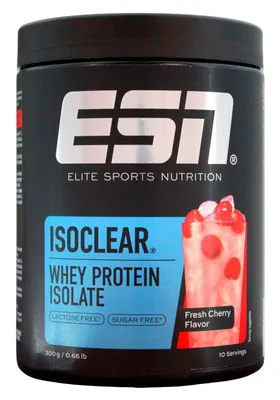 Produktbild von ESN Isoclear Whey Protein Isolate fresh Cherry Flavor Getränkepulver, (1 x 300g Dose)