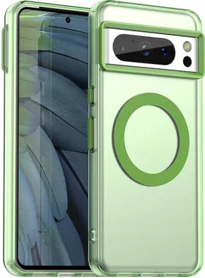 Immagine prodotto di Custodia magnetica per Google Pixel 8 Pro, sottile custodia traslucida opaca antiurto Verde
